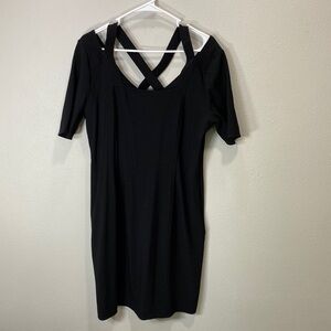 Boston proper dress black criss-cross‎ back